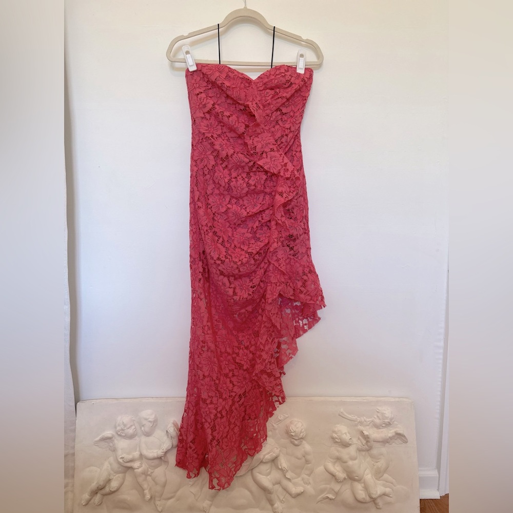 NBD Pink ruffle asymmetrical dress - NWT - Size M